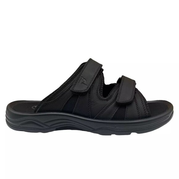 Propet Men\'s Slip-on Leather Sandals Size 10 Black Adjustable Straps Lightweight main image 8